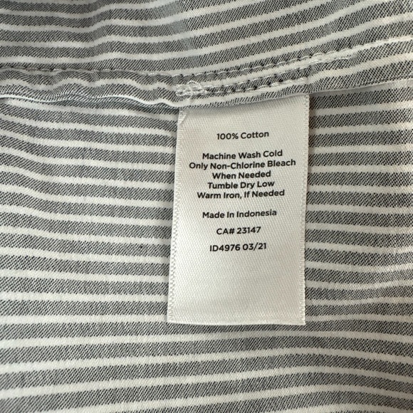 Talbots Women Pt Large Popover Blouse Tunic Cotton Classic Stripe Nautical (516) - Picture 8 of 13